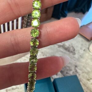 Elegant Green Peridot Tennis Bracelet